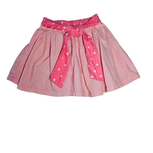 OshKosh B'Gosh Pleated Pull-On Pink White Striped Skort w/ Polka Dot Size 5 - Picture 1 of 6